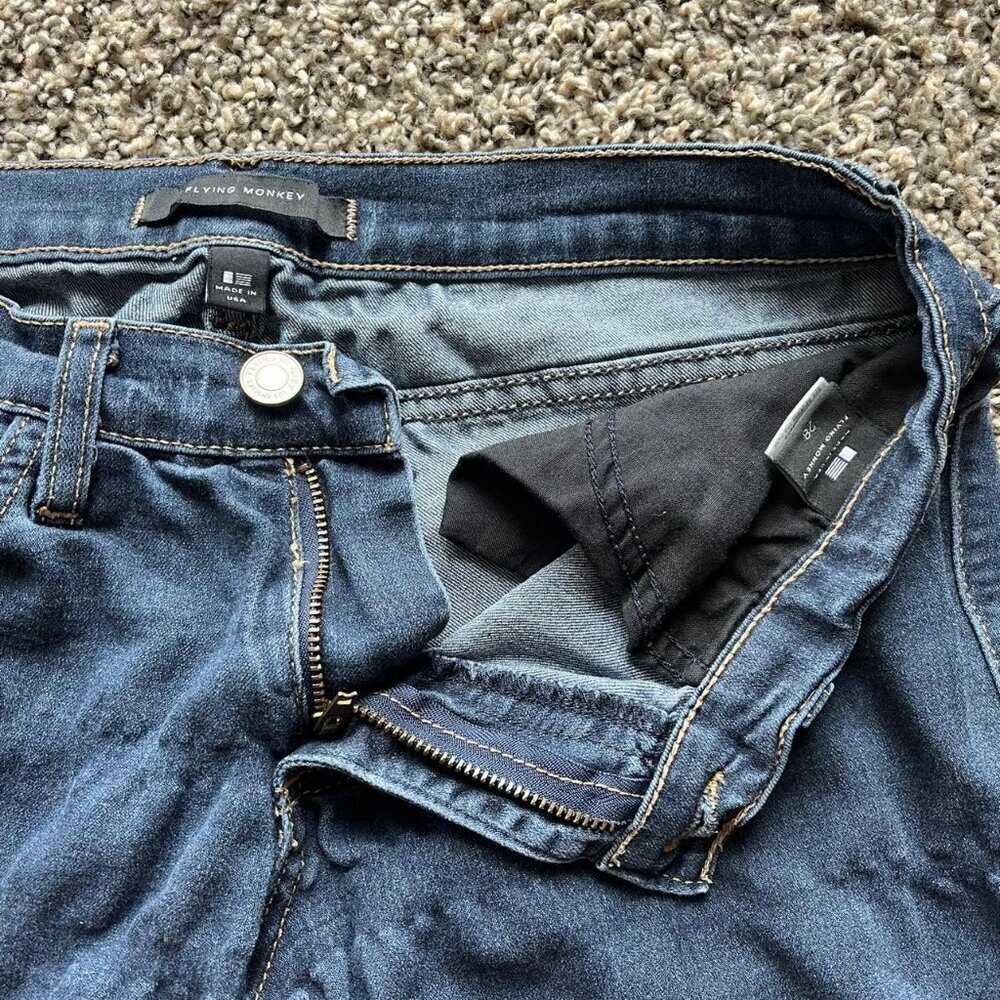 Flying Monkey Navy Skinny Jeans, Womens 28 Mid-rise Denim Jeans - Picture 3 of 8